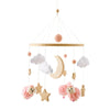 Wooden Crochet Crib Mobile with Felt Rattles – Hanging Bed Bell Toy for Newborns & Infants 0-12 Months