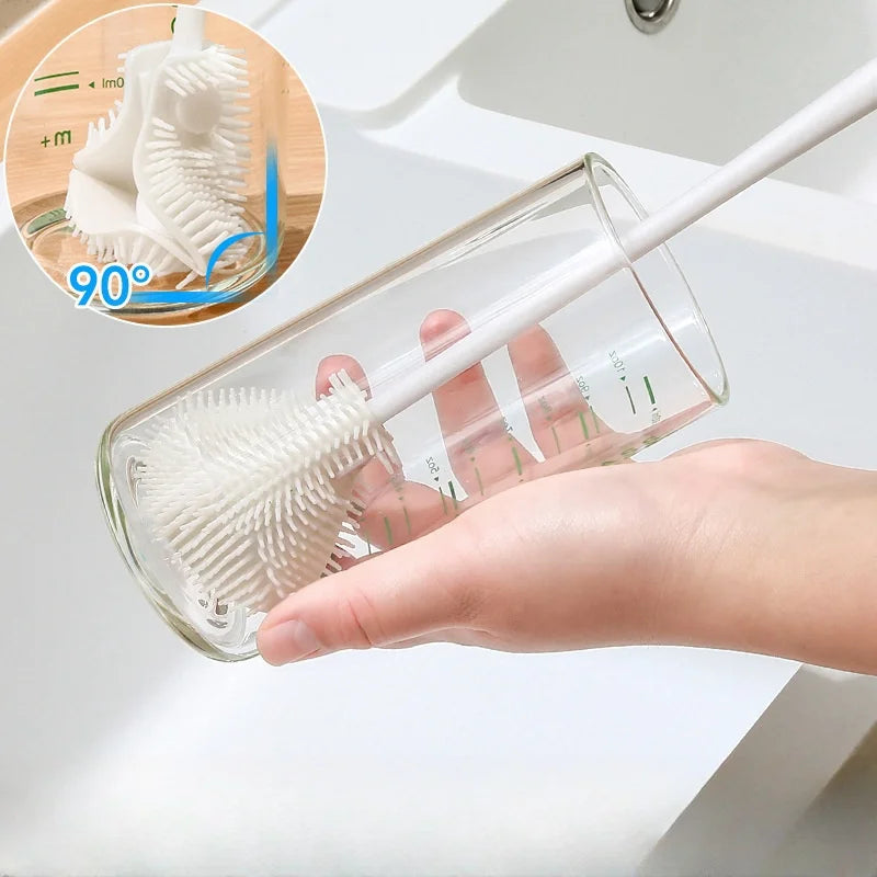 Bottle Washing Brush, Soft Scrubber for Cleaning Sports Bottles, Coffee Pots, Wine Glasses, Mugs & Baby Bottles