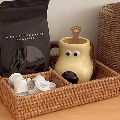 520ml (17.6 fl oz) Dog Paw Ceramic Mug – Large Cartoon Coffee Cup with Handle for Home & Office, Kids-Friendly