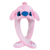 Stitch Bunny Ear Plush Beanie with Moving Ears – Cute Knit Winter Hat for Women & Girls, 55–60 cm (21.7–23.6 in)