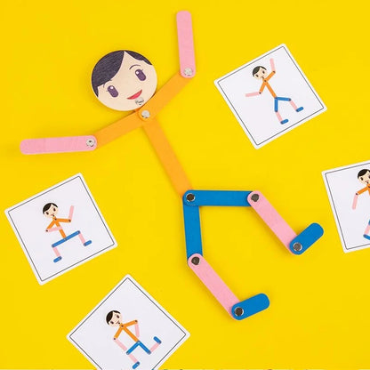 Sport Wooden Man DIY Puzzle Toy – Educational Board Game for Early Learning, Preschool Fine Motor Skills Training for Children