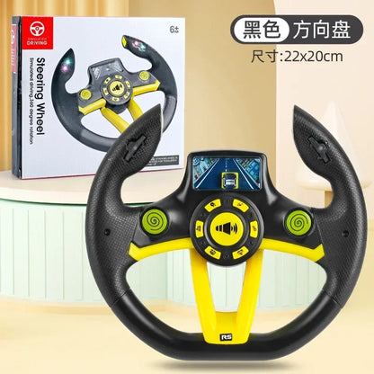Infant Shining Electric Simulation Steering Wheel Toy with Light and Sound Kids Early Educational Stroller Vocal Toy