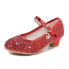 Girls Glitter Crystal High Heel Sandals – Princess Buckle Dance & Party Shoes
