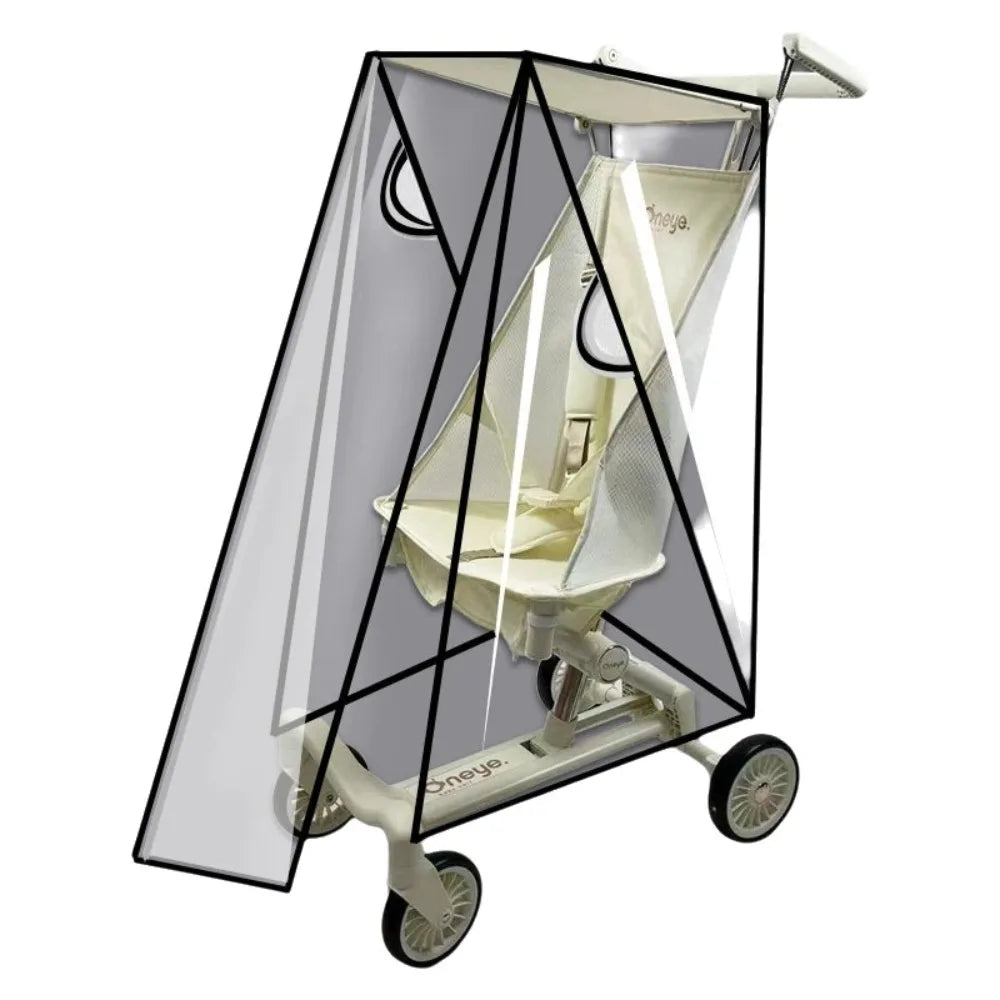 Transparent Baby Umbrella Stroller Rainproof Cover Waterproof Windproof Pocket Stroller Rain Cover with Unobstructed View for Travel