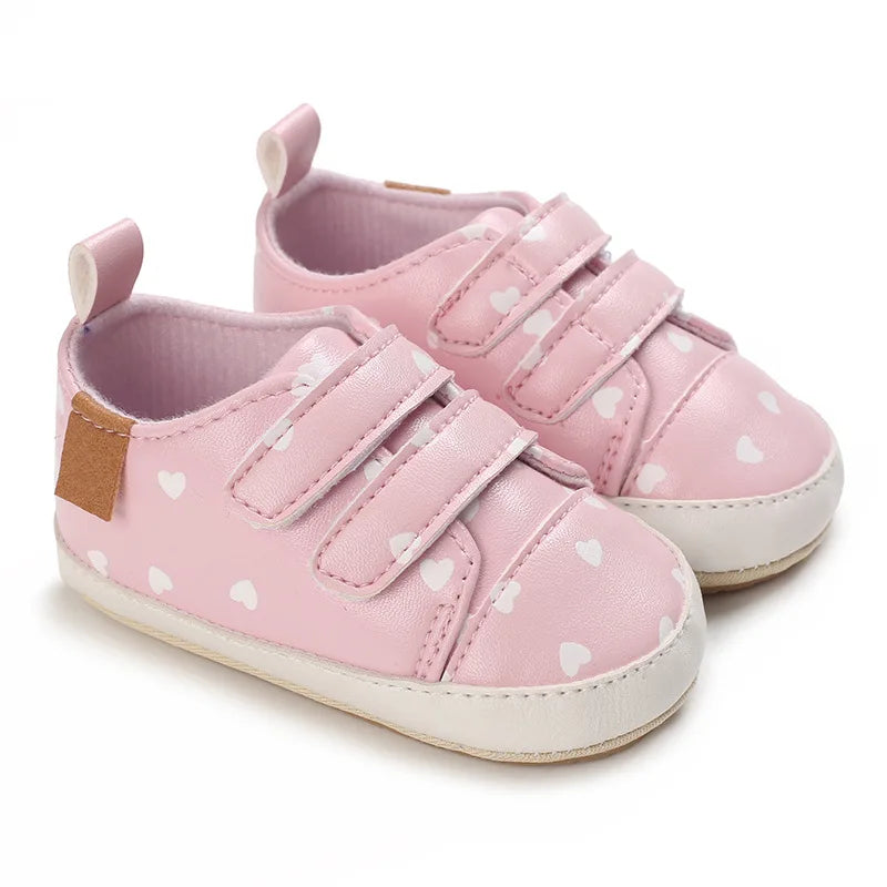 Meckior New Baby Boy Girl Shoes PU Leather Sneakers Rubber Bottom Non-Slip Lightweight First Walker Crib Shoes 0-18 Months
