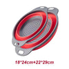 2-Piece Silicone Folding Colander Set for Fruit & Vegetables - Foldable Strainer (24x18cm/9.4x7.1in, 29x22cm/11.4x8.7in)