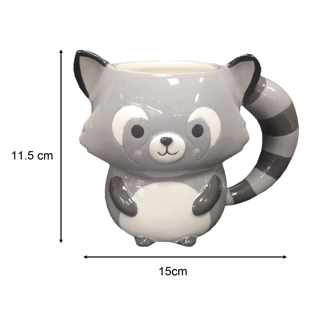 Kids Ceramic Animal Mug with Handle – Heat-Resistant 400–500ml (13.5–16.9 fl oz) Cartoon Bear & Panda Milk Cup