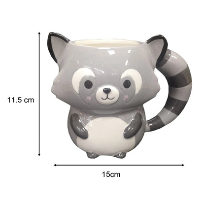 Kids Ceramic Animal Mug with Handle – Heat-Resistant 400–500ml (13.5–16.9 fl oz) Cartoon Bear & Panda Milk Cup
