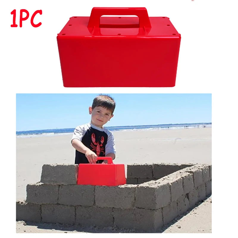 Kids Sandbox Mold Set With Shovel & Castle Brick Walls — Outdoor Beach Sand Play Toy