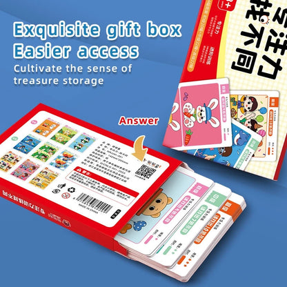 Find the Difference Game Cards Attention Training Set Reusable Educational Activity for Kids Puzzle Gift