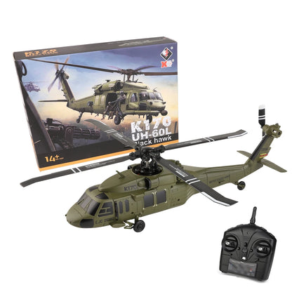 WLtoys K170 RC Helicopter UH-60L – 4-Channel Brushless Remote Control with Gyro and LED Light