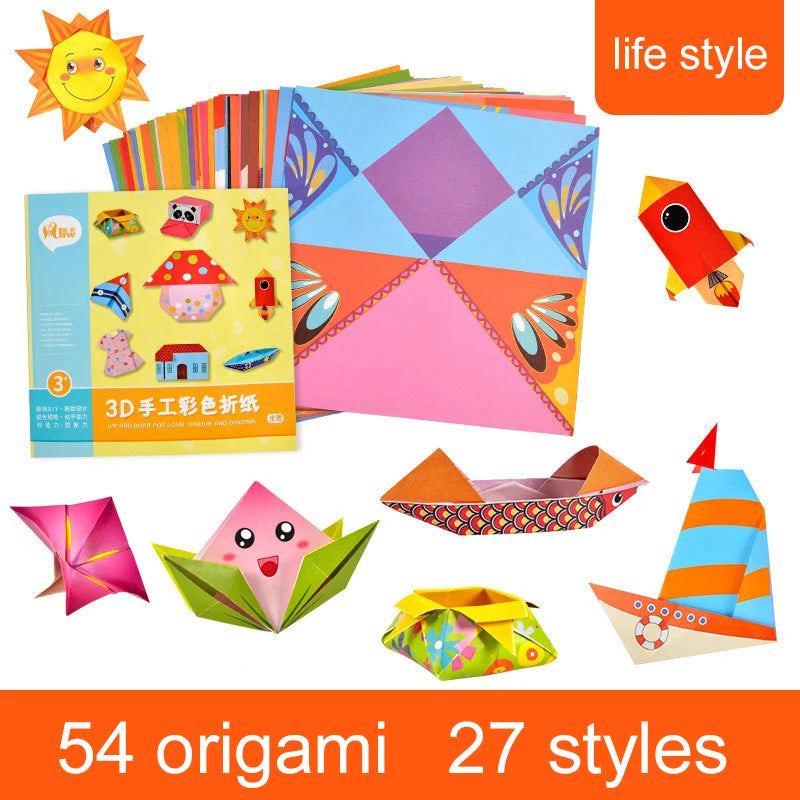 Children's Handmade Paper Cuttings Origami Puzzle DIY Educational Toy for Kindergarten Birthday Gifts