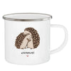 Hedgehog Hug Enamel Camping Mug - 11 oz (350 ml) Cute Coffee & Camping Cup Gift