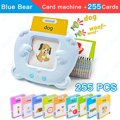 Montessori Education Flash Cards Machine - Early Educational Learning English Electronic Audio Book Toy for Children, Birthday Gift