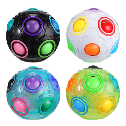 Rainbow Ball Puzzle Magic Cube – Luminous 3D Fidget Toy for Kids and Adults