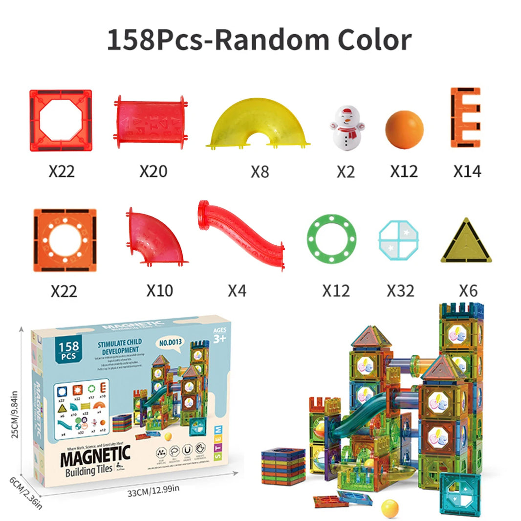 Light Magnetic Tiles Building Blocks 3D Clear STEM Educational Toy