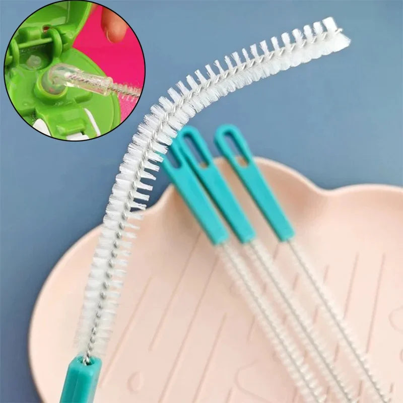 1-4Pcs Stainless Steel Nylon Spiral Brushes, Jewelry & Baby Bottle Cleaning Brush Set for Straws, Glasses, and Tubes