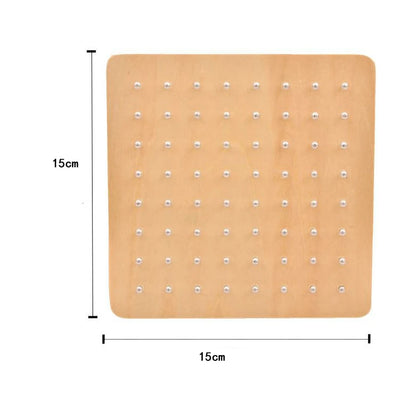Montessori Baby Creative Toy – Graphic Rubber Tie Nail Boards with Cards for Early Childhood Education and Preschool Learning