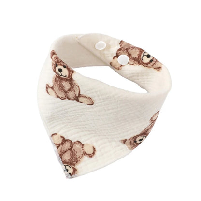 Baby Bandana Bibs | Muslin Drooling Bib for Infants 0-1 Year | High Absorbent Teething & Soothe Towel | Stylish Floral Design - Kidzy Market