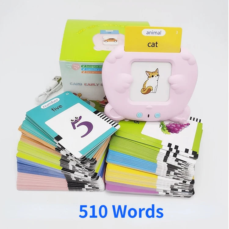 Talking Flash Cards – Early Educational Toy for Preschool Boys and Girls, Interactive Reading Machine Gift