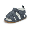 Meckior Baby Boys’ Sandals – Grey Toddler Flats, Non-Slip Rubber Sole, Crib First Walker Summer Beach Shoes