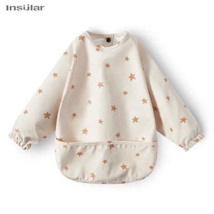 Waterproof Long-Sleeve Baby Bib with Pocket – Full-Cover Feeding Apron for Mess-Free Mealtime - Kidzy Market