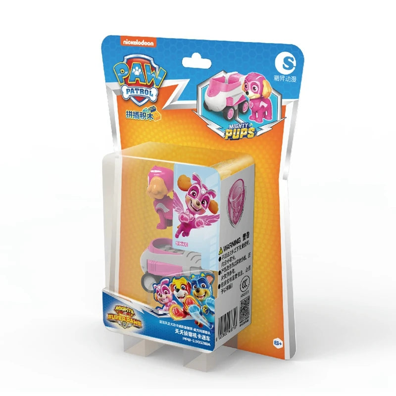 Paw Patrol Vehicle Playset – Chase, Skye, Marshall Pull Back Cars with Ryder Figure Building Blocks Toy