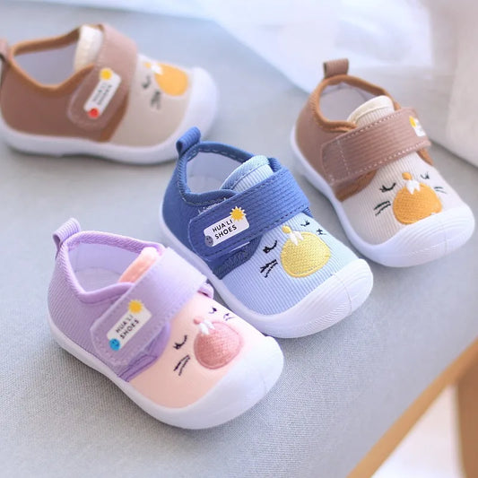 Infant Kids Baby Cartoon Anti-Kicking Soft Sole Squeaky Sneakers Boy Casual Loafers Toddler Girl Non-Slip Shoes