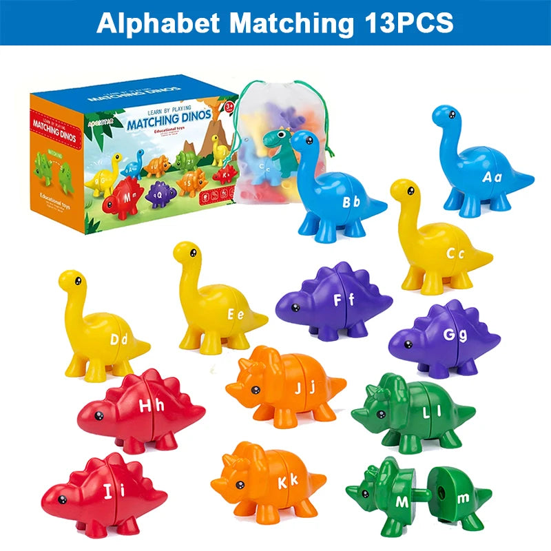Dinosaur Alphabet and Number Matching Montessori Toy