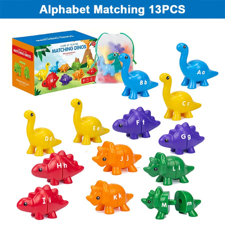 Dinosaur Alphabet and Number Matching Montessori Toy