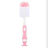 2-in-1 Bristle Bottle Brush with Nipple Brush and Suction Cup, Nylon Baby Bottle and Cup Cleaning Brush for Daily Use