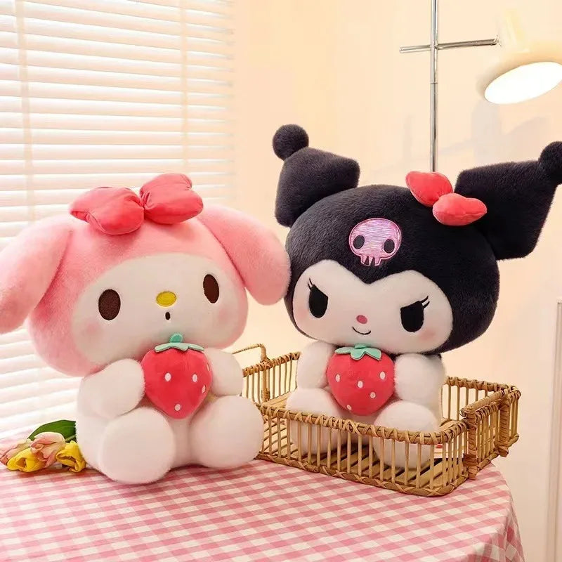 Sanrio Strawberry Kuromi Plush Toy 22/35cm (8.7/13.8 Inches)