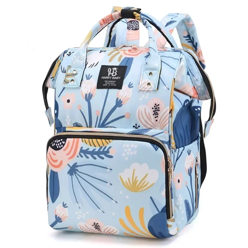 Fashion Print Nappy Backpack | Large Capacity Multi-Function Mom Baby Diaper Bag for Outdoor Travel & Baby Care - Kidzy Market