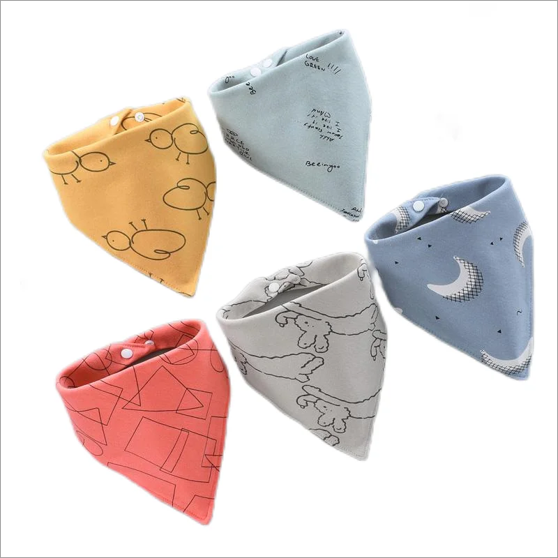 5-Piece Set – Baby Saliva Towel & Triangle Scarf Bandana Bibs – Pure Cotton Waterproof Absorbent Cloth for Newborn Boys & Girls - Kidzy Market