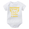 Hand Picked for Earth By My Grandpa/Grandma in Heaven Baby Bodysuit – Summer Short Sleeve Romper, Infant Jumpsuit, Baby Clothes