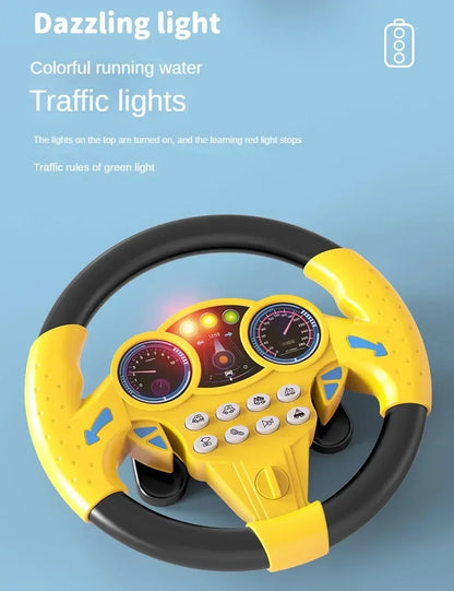 Infant Shining Simulation Steering Wheel Toy Children’s Early Education Copilot Stroller Vocal Toy