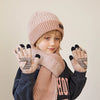3Pcs Children Winter Hat, Scarf & Gloves Set – Knitted Beanie, Non-Slip Telefingers Gloves, Warm Cap for Boys & Girls 4-10 Years