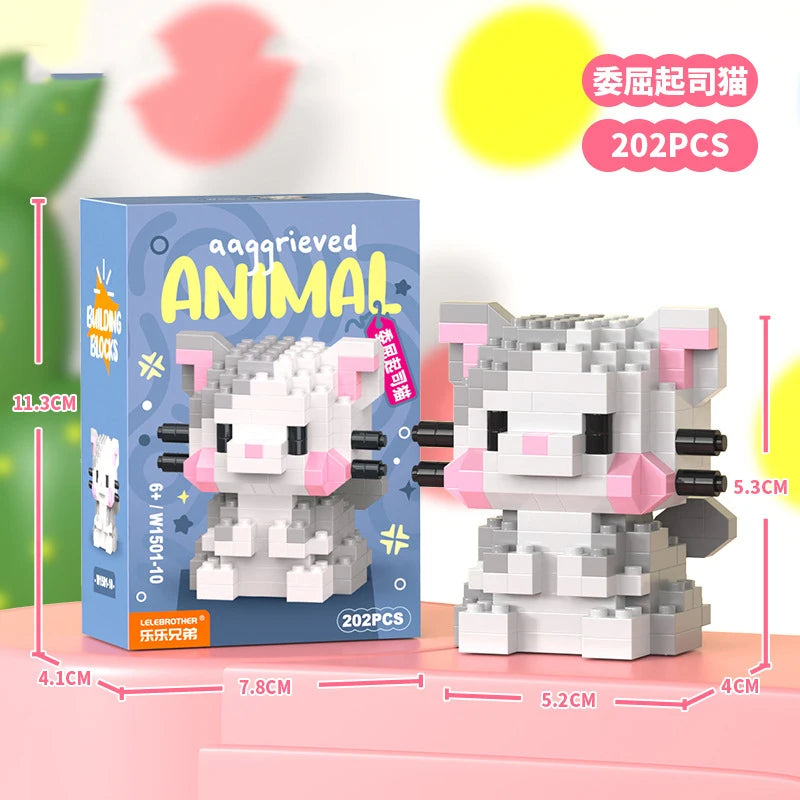Adults Animals Micro Particle Building Blocks – Dog and Cat Mini Bricks Toy for Kids Ages 6 to 12