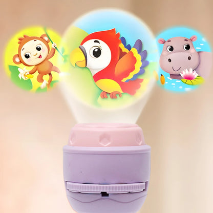 Kids 80-Pattern Projector Flashlight Night Light - Educational Learning Toy with 10 Story Cards