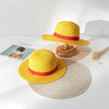 Anime Luffy Straw Hat Cosplay Sun Cap – Unisex Kids Parent-Child Summer Sunshade (30–35 cm / 11.8–13.8 in)