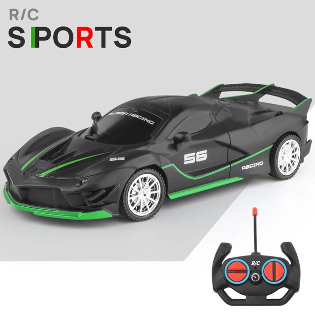 1/18 RC Car with LED Lights and 2.4G Remote Control High-Speed Drift