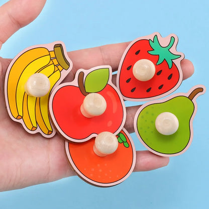 Montessori Scratch Board for Kids – Early Education Fruit Cognitive Puzzle Toy