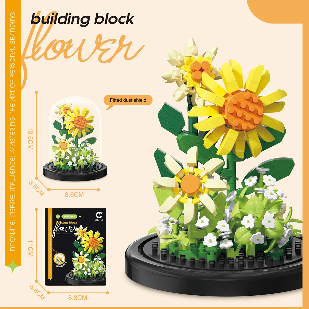 DIY Micro Flower Building Blocks – Mini Bricks Eternal Flowers Home Decoration Puzzle Toy