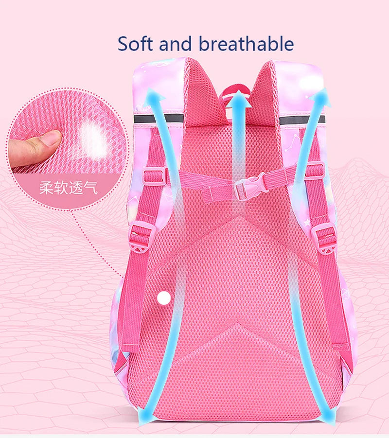 Pink Children Girl Backpack – Kawaii Cute School Bag for Kids & Teens, Waterproof Primary Schoolbag - Kidzy Market
