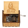 Retro Carved Wooden Hand Crank Music Box Creative Household Home Decor Halloween and Christmas Gift
