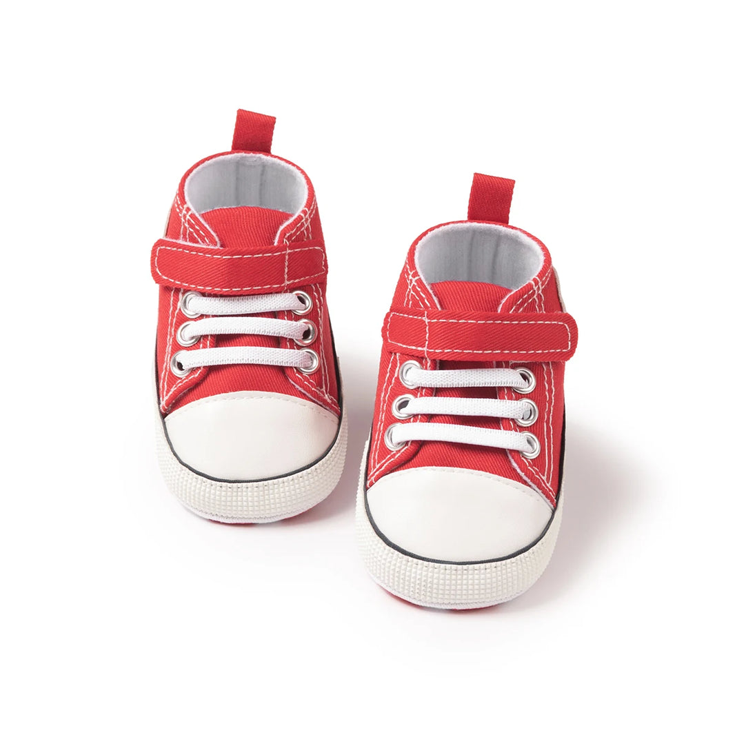 KIDSUN Newborn Multi-Coloured Canvas Baby Shoes – Soft Soled Casual First Toddler Shoes for Boys & Girls