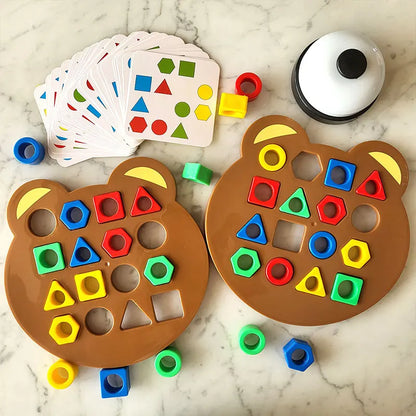 Children Matching Puzzle Toys, Colors & Geometric Shape Jigsaw, Board Games, Early Educational Interaction Toy for Kids, Battle Games