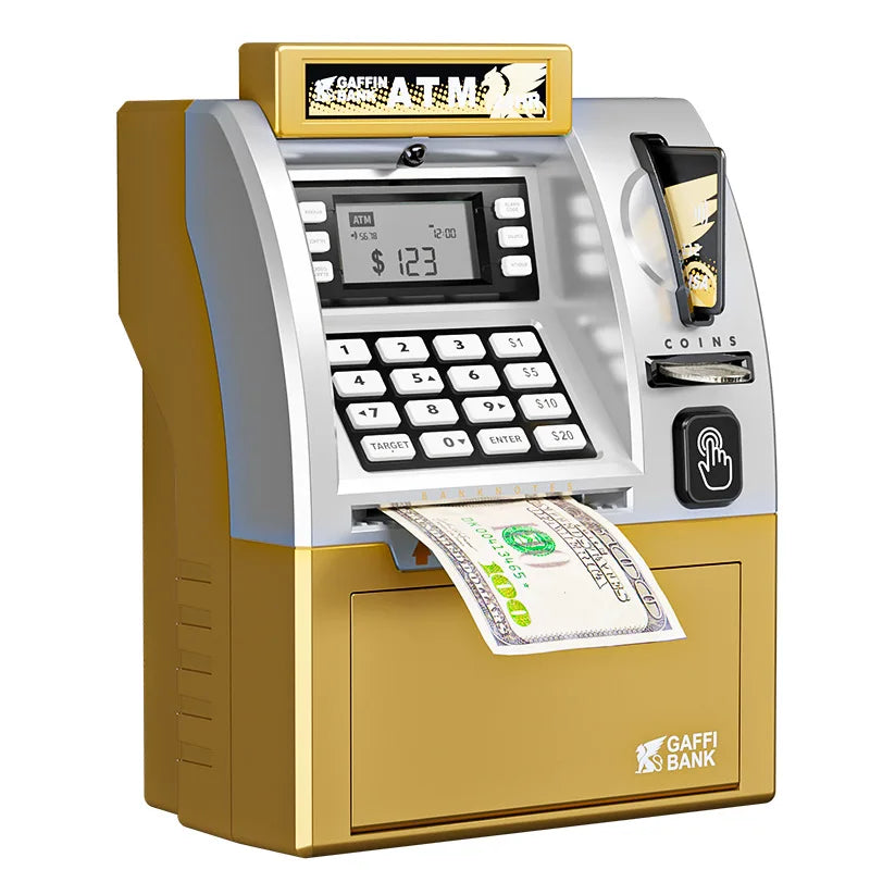 Electronic Piggy Bank ATM Password Money Box Coin and Cash Saving Box Credit Card Coin Counting Automatic Deposit Christmas Gift