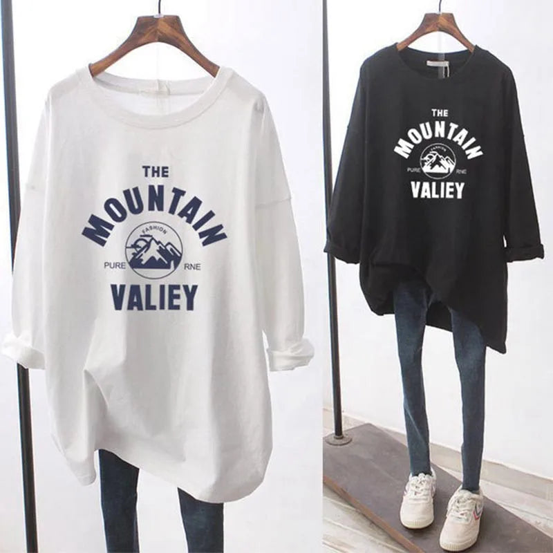 Summer New T-Shirt for Women | Short-Sleeved Maternity Wear | Love Print Cotton Mid-Length Loose Maternity Sweater Top
