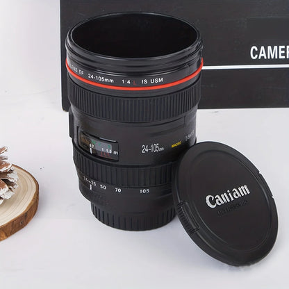 Camera Lens Coffee Mug - Lens-Shaped Novelty Travel Mug, Photographer Gift (1-Pack)